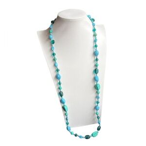 Glass and Stone Turquoise Beaded Necklace